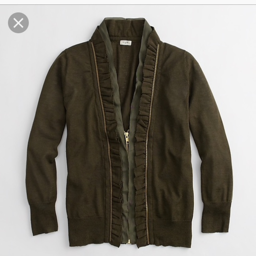 MOVING SALE!! J. Crew Ruffle Zipper Cardigan